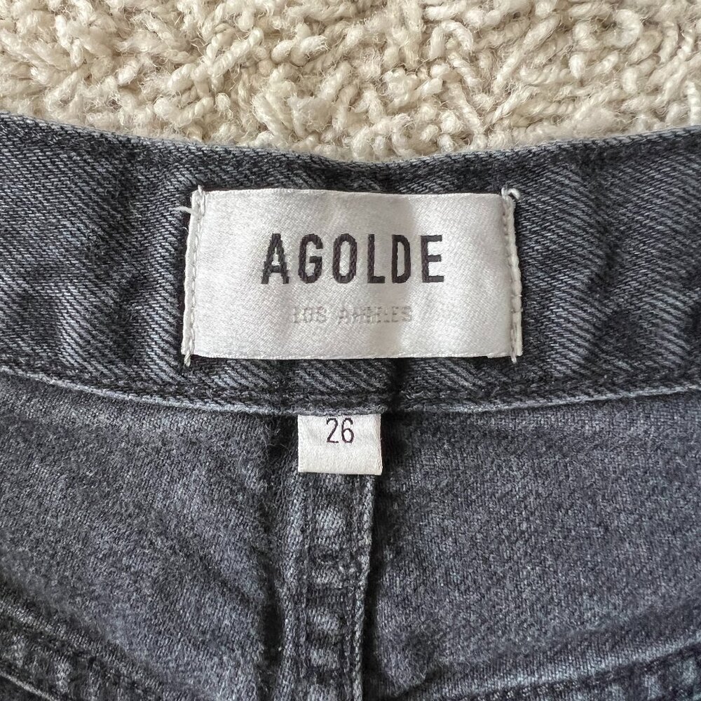 Agolde Dee High Rise Black Jean Shorts Size 26 - Picture 4 of 8